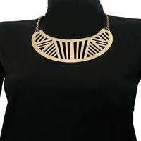 Solid Gold Plated Egyptian Styled Choker Necklace for Women Tajori