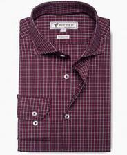 Most Wanted Fitted Comfortable Maroon check shirt (Modern Fit) Tajori