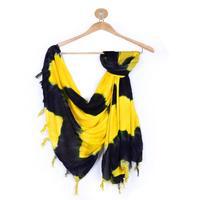 Bright Yellow - Murree Muzlin Tie and Die Stole for Women Tajori