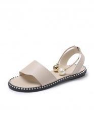 DLROOTY Beige Flip Flops Rome Slip-On Breathable Sandals