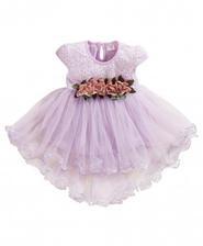 Muqgew Purple Cotton Tulle Ruched Princess Dresses