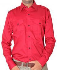 Red Double Pocket Designer Shirt
