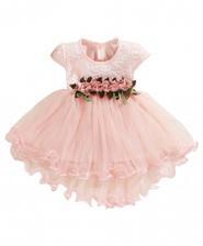 Muqgew Pink Cotton Tulle Ruched Princess Dresses