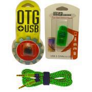 Pack of 3 (OTG Card Reader / OTG USB Reader /  Fabric Metal Connector AUX)