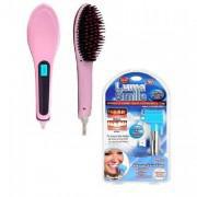 Pack of 2 HQT-906-Electric Hair Straightener Brush & Luma Smile