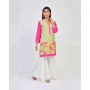 Pink Floral Embroidered Kurta with Gharara