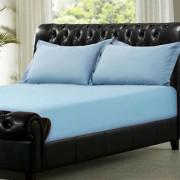 Light Blue Dyed Single Bed Sheet Set-090A000L1E1Q