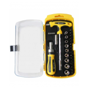 29Pcs Black & Yellow Screwdriver Socket Tool Kit