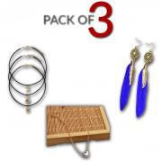Pack of 3- Necklaces  and Feather Earrings