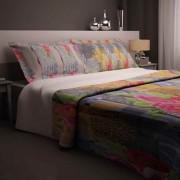 Flowers Print Bedsheeet With 1 Pillow Cover-Single Bed-Blue