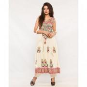 Off White Linen Embroidered Suit-3pcs
