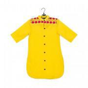 Yellow Cotton Embroidered Kurti for Girls