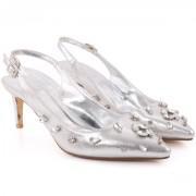 MARION Embellished Shimmer Sling Back Stiletto Sandals