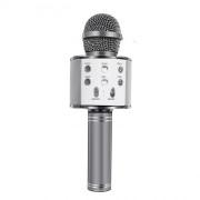 Silver  WS-858 Bluetooth Wireless Microphone Handheld Karaoke Mic USB Mini Home