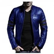 Blue - Leather Jacket