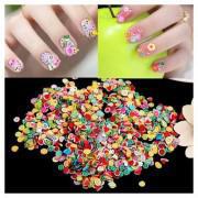 3D Fruit Feather Heart Flower Candy Tiny Slices Nail Sticker Decoration