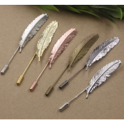 Metal Feather Lapel Pin