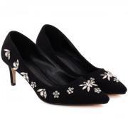 DAPHIE Pointy Toe Diamante Decorated Stiletto Heel Sandals