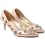 DAPHIE Pointy Toe Diamante Decorated Stiletto Heel Sandals