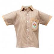 St. Anthony's School Boys Uniform Brown Check Shirt Half Sleeves