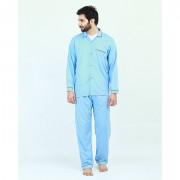 Pack of 2 Cotton Polyester Night Suit (Pajama + Shirt)-Light Blue