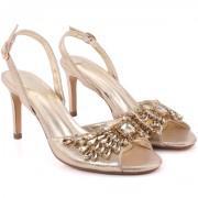 LORNA Peep Toe Sling Back Sequins Decorated Stiletto Heel Sandals