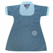 St. Paul's High School Girls Uniform Grey and Blue Check Frock Half Sleeves-Campus B