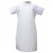 Habib Girls School Uniform White Plain Frock Half Sleeves